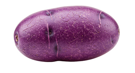 Closeup of a Vibrant Purple Potato Against a White Background