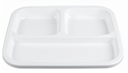 Three-compartment plate isolated on white background