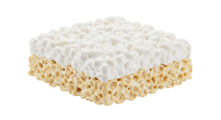 Creamy Marshmallow Rice Krispie Treat Square Closeup