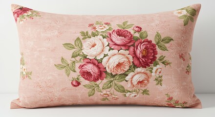 Floral patterned pillow decorative rose print
