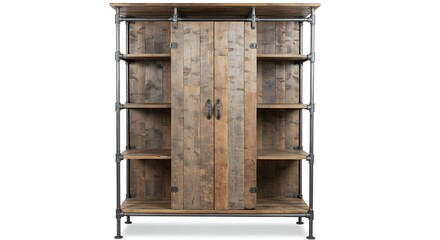 Wooden industrial style cabinet