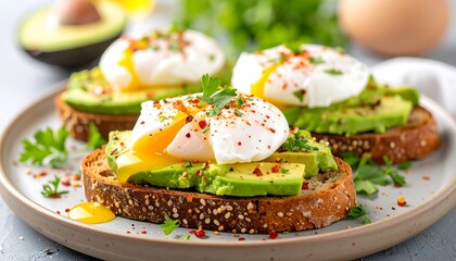Avocado toast with poached eggs (1)