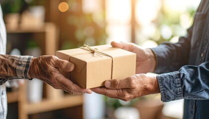 Hands exchanging a gift box (1)