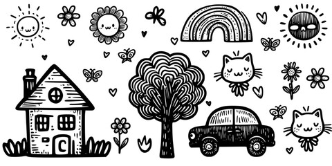 hand drawn vector illustration of a tree