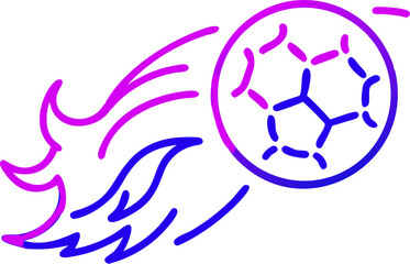 Obraz premium Purple Blue Soccer Ball Graphic Flaming Fast Motion