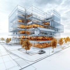 Art Concept Featuring Architects Coordinating Construction Systems for Newly Constructed Office Spaces With 3d Modeling Virtual Testing and Inspection Planning