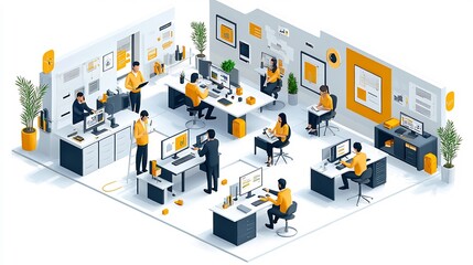 Art Illustration of Architects Creating Three Dimensional Project Models Using Computer Systems to Ensure Regulation Alignment and Design Impact
