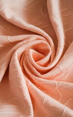 Delicate coral textile with flowing and abstract petal pattern backdrop