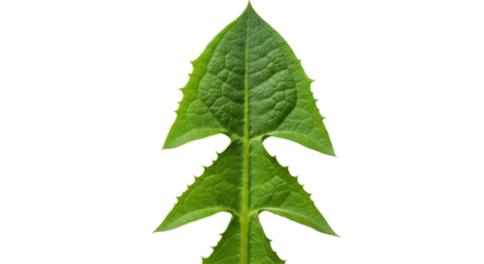 Detailed Closeup of a Vivid Green Pinnatifid Leaf with Spiny Edges