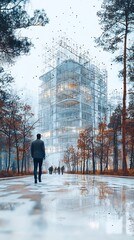 Background Image of Architect Office Featuring Ai Enhanced Three Dimensional Modelling and Data Driven Inspection of Newly Constructed Residential Concrete Buildings