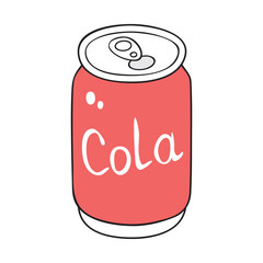 Red cola drink can illustration isolated vector