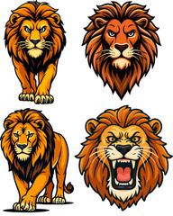 Cartoon Lion mascot vector.eps