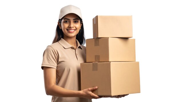 Woman holding boxes