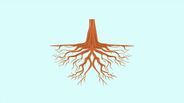 Tree Roots concept. Full length animation illustration. High quality&nbsp;4k&nbsp;footage