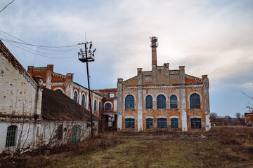 Abandoned and ruined sugar factory in Sadovoye, Voronezh region