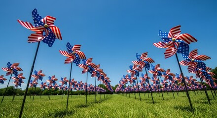 Patriotic Pinwheels Celebrating Independence Day, USA State & Federal Spirit