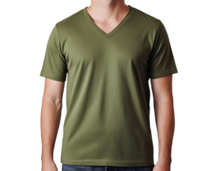 Army Green V-Neck T-Shirt Mockup  Perfect for Men's Fashion Designs and Branding