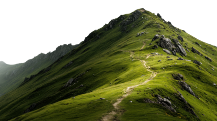 Hiking adventure on mountain trail scenic landscape nature tranquil environment cut out png