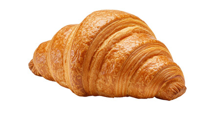 Golden brown croissant with flaky layers a buttery pastry delight
