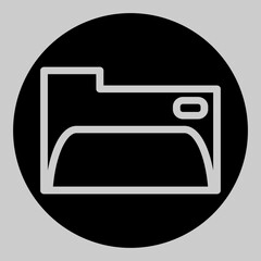 Fototapeta premium Dark folder icon with document tab.