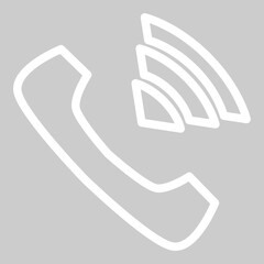Line phone receiver icon with active signal wave.