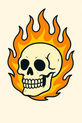 skull in flames
