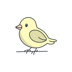 Cute cartoon Bird coloring book illustration vector design templates simple and modern, isolated on white background