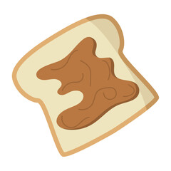 Toast with peanut butter. Vector