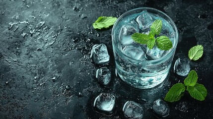 Refreshing Iced Mint Water: A Cool and Inviting Drink