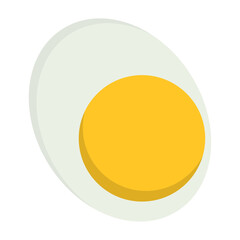 Boiled egg top view. Vector