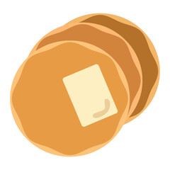 Stack of buttered pancakes. Vector