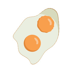 Two sunny side eggs flat. Vector