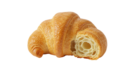 Golden Croissant with Visible Layers and Hollow Interior