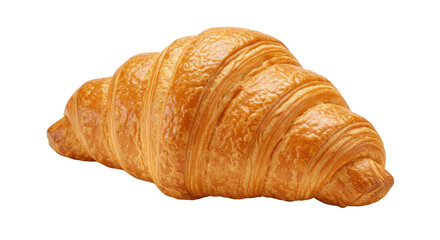 Golden Flaky Croissant with Detailed Layers and Textured Surface