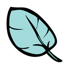 Light blue single leaf. Vector