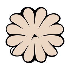 Cream floral top view. Vector