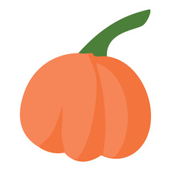 Stylized orange pumpkin icon. Vector