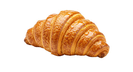 Golden Glazed Croissant Flaky Pastry with Delicious Appetizing Appearance