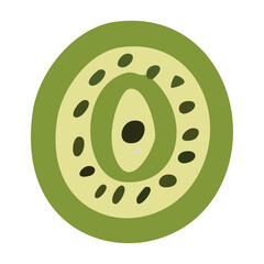 Kiwi fruit cross section. Vector