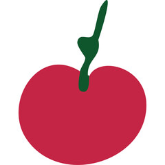 Red cherry minimal style. Vector