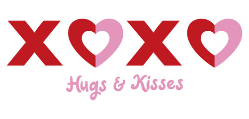 XOXO Hugs and Kisses Typography Art