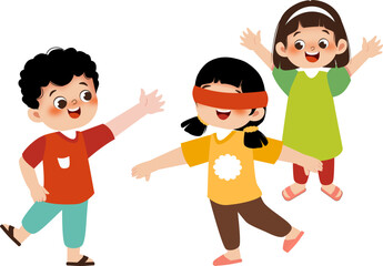 happy children playing