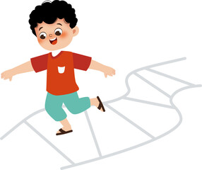 Kids playing  jumping