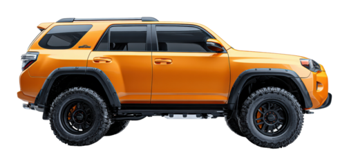 Off-road adventure with a stylish suv urban setting vehicle showcase bright environment side perspective cut out png