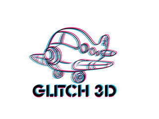 plane glitch 3D object for kids education
