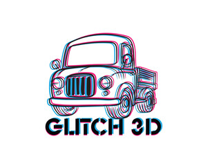 car glitch 3D object for kids education