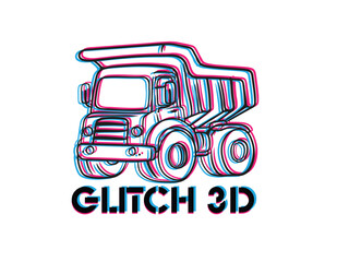 car glitch 3D object for kids education