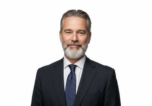 Professional headshot of a mature businessman with a beard wearing a suit and tie image