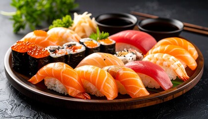 Diverse sushi platter