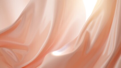 Fototapeta premium Peach Silk Drape Elegant Texture and Light Play